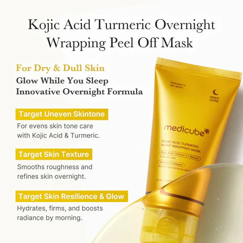 Hazelle™ Medicube - Kojic Acid Turmeric Night Wrapping Mask |  ميديكوب – قناع ليلي بالكوجيك أسيد والكركم